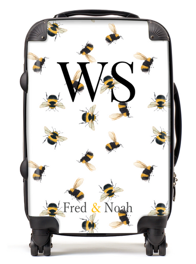 Bee Print Personalised Suitcase – Fred Noah - Main Image