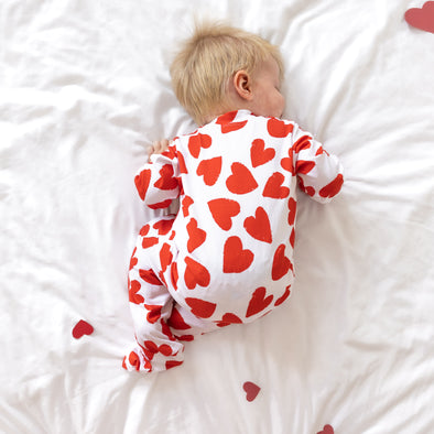 Love Heart cotton sleepsuit