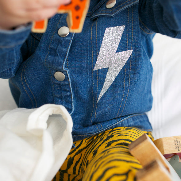Lightning bolt Organic Childs Denim Jacket