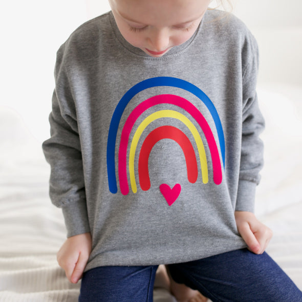 Adult & Child Grey Neon rainbow sweater