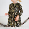 Black & Gold long sleeve foil Leo Dress