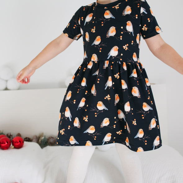 Robin print Short sleeve Dress