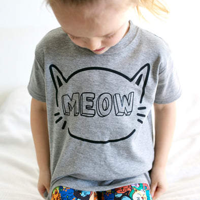 Meow Grey T shirt