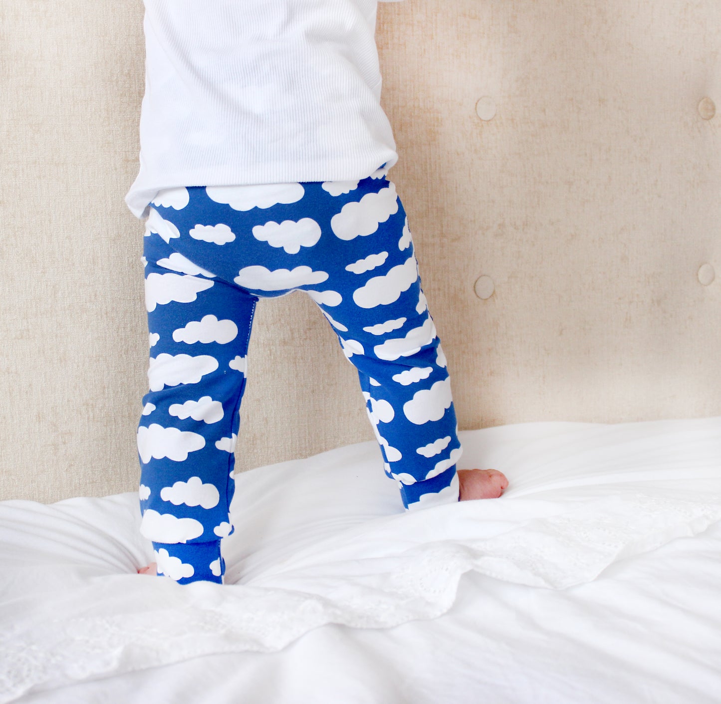 Blue Cloud Print Baby Leggings - Fred & Noah