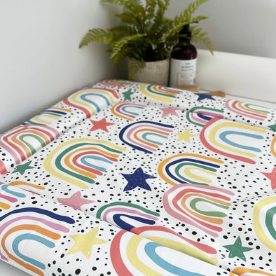 Dotty Rainbow print Changing Mat ( All sizes)