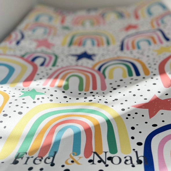 Dotty Rainbow print Changing Mat ( All sizes)