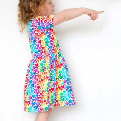 Rainbow heart print Dress