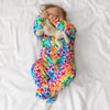 Rainbow Heart cotton sleepsuit