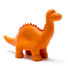 3 in 1 Dinosaur toy - Teether, Bath, Rubber toy- Orange Diplodocus