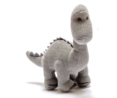 Knitted Grey Diplodocus soft toy