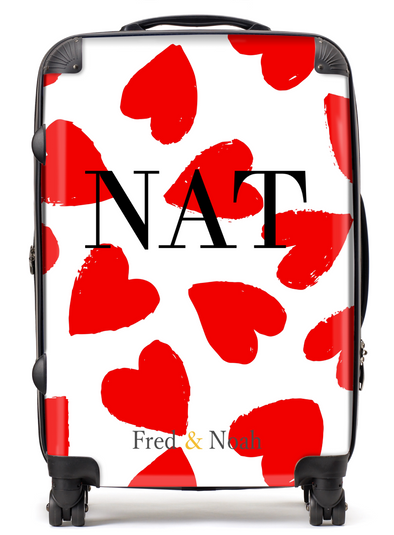 SALE Love Heart print personalised Suitcase