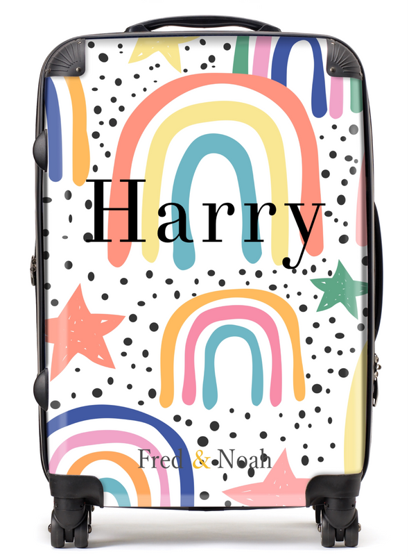 Rainbow print personalised Suitcase