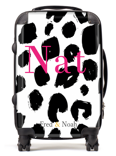 SALE Personalised Mono leopard print Suitcase